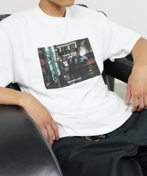 BASIS（ベイシス）の「SANDER LAND 8.2ozオーガニックコットン NY night 半袖Tシャツ（Tシャツ/カットソー・メンズ・ホワイト/ブラック・MEDIUM/LARGE/X-LARGE）」の3枚目の写真