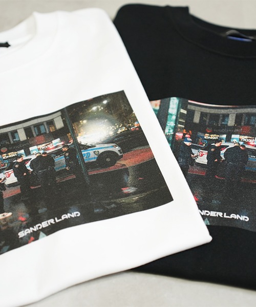 BASIS（ベイシス）の「SANDER LAND 8.2ozオーガニックコットン NY night 半袖Tシャツ（Tシャツ/カットソー・メンズ・ホワイト/ブラック・MEDIUM/LARGE/X-LARGE）」の14枚目の写真