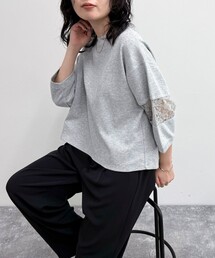 fredy emue | ラッセル袖レース切り替えプルオーバー(Tシャツ/カットソー)