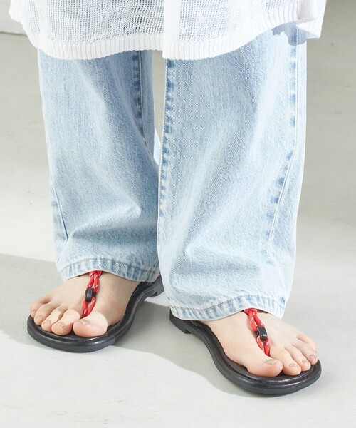 REMME（レメ）の「REMME:コード フリップ フロップ サンダル（サンダル・レディース・ブラウン/レッド・38/36/37）」の7枚目の写真