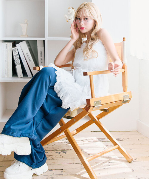 OLIVE des OLIVE（オリーブデオリーブ）の「チュニックキャミ（キャミソール・レディース・ミント/オフホワイト・FREE）」の7枚目の写真