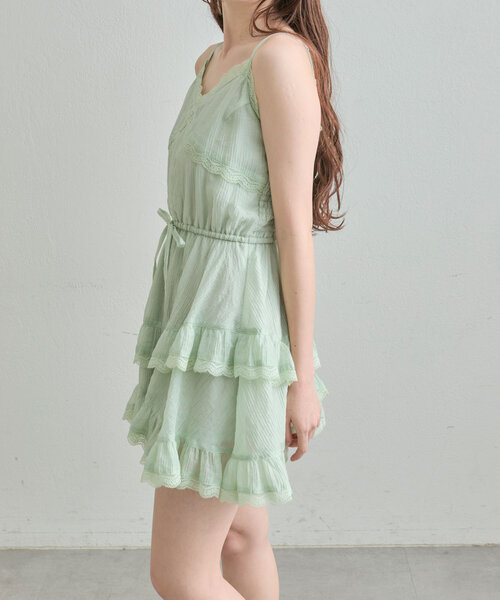 OLIVE des OLIVE（オリーブデオリーブ）の「チュニックキャミ（キャミソール・レディース・ミント/オフホワイト・FREE）」の17枚目の写真