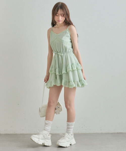 OLIVE des OLIVE（オリーブデオリーブ）の「チュニックキャミ（キャミソール・レディース・ミント/オフホワイト・FREE）」の19枚目の写真