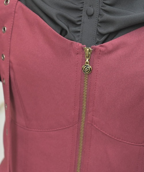 axes femme(アクシーズファム)の「ベルトデザインイレヘムジャンパースカート(ジャンパースカート・レディース・ブラック/ワイン/サックスブルー・FREE)」の6枚目の写真