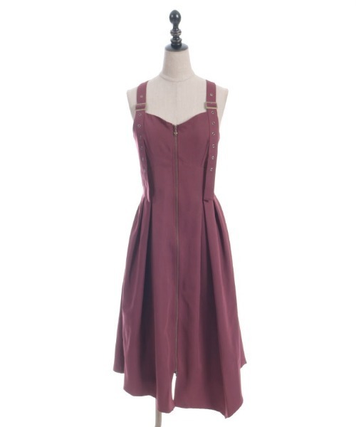 axes femme(アクシーズファム)の「ベルトデザインイレヘムジャンパースカート(ジャンパースカート・レディース・ブラック/ワイン/サックスブルー・FREE)」の17枚目の写真