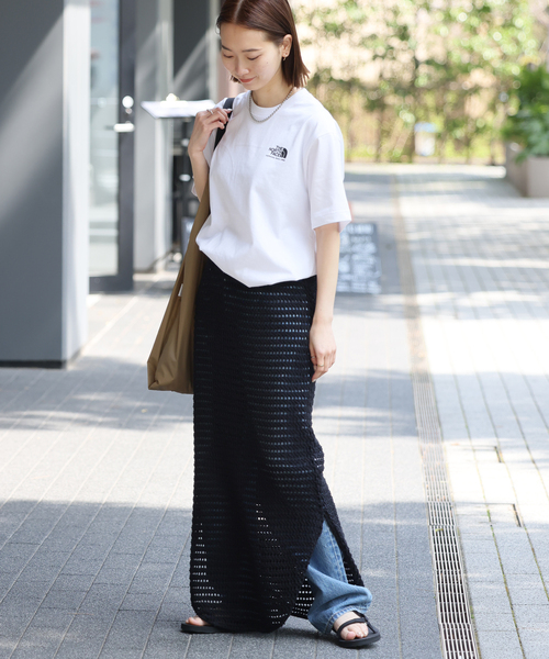 THE NORTH FACE(ザノースフェイス)の「【THE NORTH FACE/ ザノースフェイス】S/S Historical Logo T:Tシャツ(Tシャツ/カットソー・レディース・ブラック/ホワイト×ホワイト・MEDIUM)」の4枚目の写真