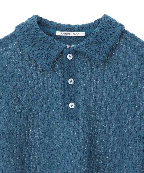 CURRENTAGE カレンテージ レーシーポロシャツ セール】【CURRENTAGE/カレンテージ】Raschel lace polo