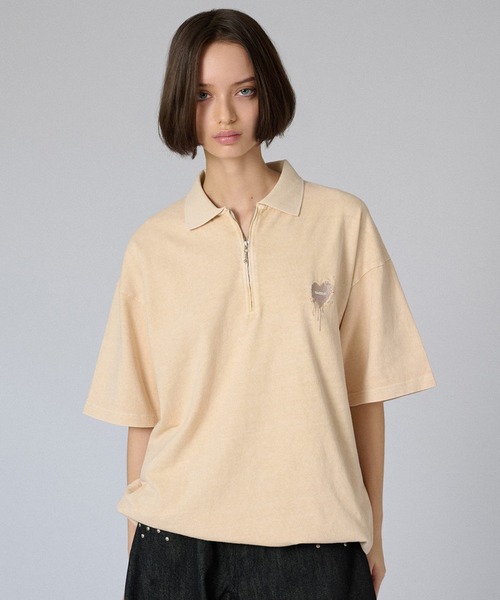 セール】ZIP DRAW CODE POLO T-SHIRT / ジップドローコードポロTシャツ