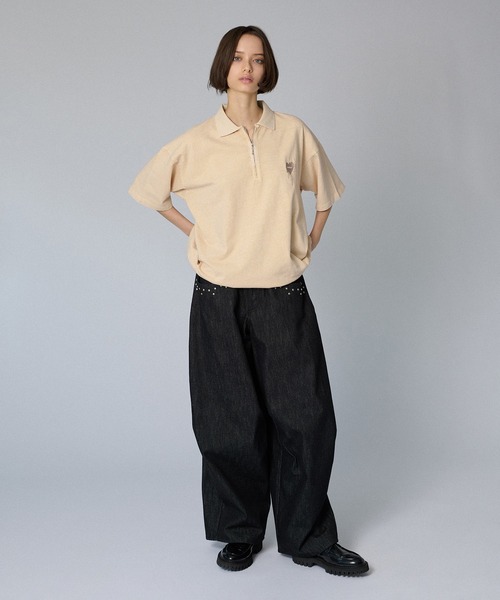 ONCILY（オンシェリー）の「ZIP DRAW CODE POLO T-SHIRT / ジップドローコードポロTシャツ（ポロシャツ・メンズ・ブルー/アイボリー/ブラック/ピンク・SMALL/MEDIUM/LARGE）」の22枚目の写真
