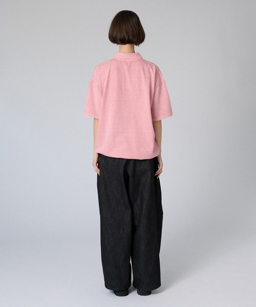 ONCILY（オンシェリー）の「ZIP DRAW CODE POLO T-SHIRT / ジップドローコードポロTシャツ（ポロシャツ・メンズ・ブルー/アイボリー/ブラック/ピンク・SMALL/MEDIUM/LARGE）」の5枚目の写真