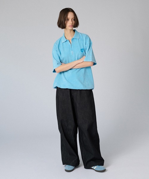ONCILY（オンシェリー）の「ZIP DRAW CODE POLO T-SHIRT / ジップドローコードポロTシャツ（ポロシャツ・メンズ・ブルー/アイボリー/ブラック/ピンク・SMALL/MEDIUM/LARGE）」の15枚目の写真