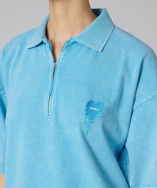ONCILY（オンシェリー）の「ZIP DRAW CODE POLO T-SHIRT / ジップドローコードポロTシャツ（ポロシャツ・メンズ・ブルー/アイボリー/ブラック/ピンク・SMALL/MEDIUM/LARGE）」の16枚目の写真