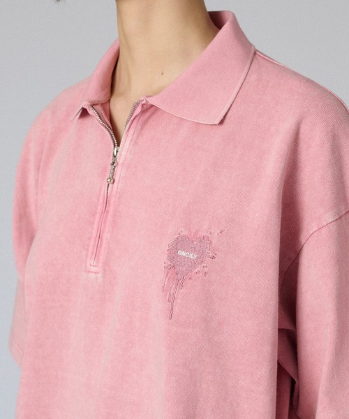 ONCILY（オンシェリー）の「ZIP DRAW CODE POLO T-SHIRT / ジップドローコードポロTシャツ（ポロシャツ・メンズ・ブルー/アイボリー/ブラック/ピンク・SMALL/MEDIUM/LARGE）」の8枚目の写真