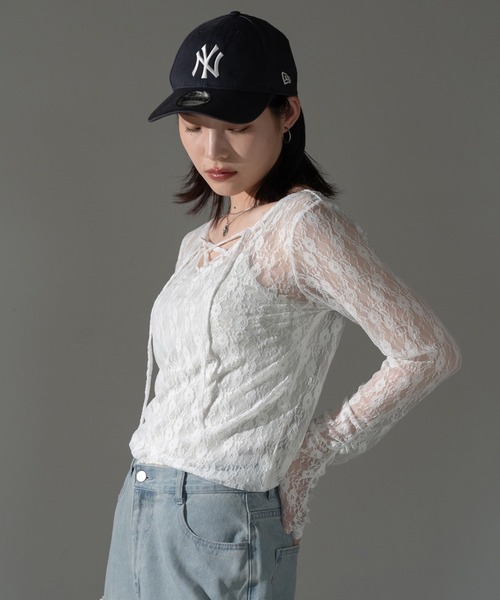 apres jour mignon(アプレジュールミニョン)の「レースアッププルオーバー【ZOZOTOWN限定アイテム】(その他トップス・レディース・オフホワイト/ブラック/チャコールグレー/ブルー/ダークブラウン・X-LARGE/フリー)」の7枚目の写真