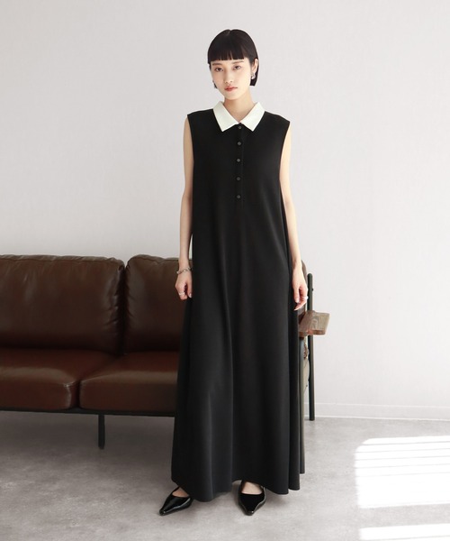 超美品♡Resurrection♡ノースリーブ♡ポロワンピース♡ Stroove ワンピース Back design relaxed sleeveless long one