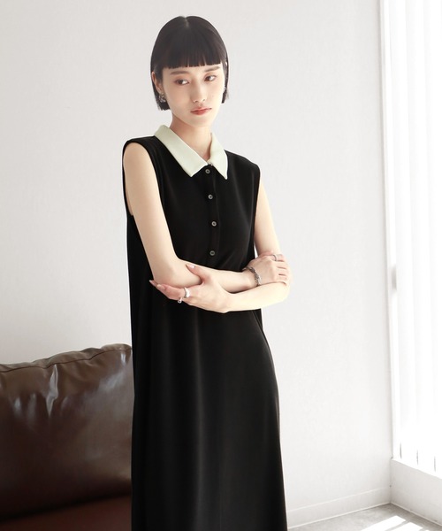 NOGLE（ノグル）の「【NOGLE/ノグル】ポロノースリワンピース（ワンピース・レディース・チャコール/ブラック系1/ブラック系2・FREE）」の21枚目の写真