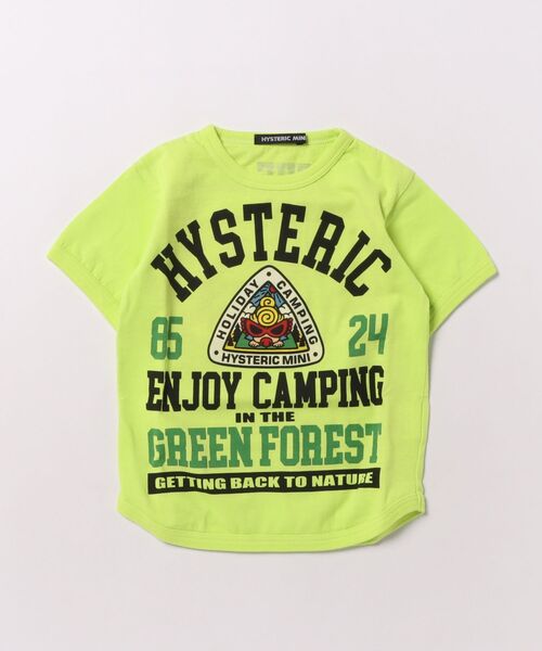 HYSTERIC MINI(ヒステリックミニ)の「Hystericmini GREEN FOREST CAMP MINI 半袖Tシャツ(Tシャツ/カットソー・キッズ・ミント/ホワイト・120/110/100)」の2枚目の写真