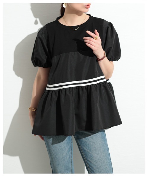 Sawa a la mode（サワアラモード）の「バルーン袖フレアプルオーバー（シャツ/ブラウス・レディース・ホワイト/ブラック・FREE）」の15枚目の写真