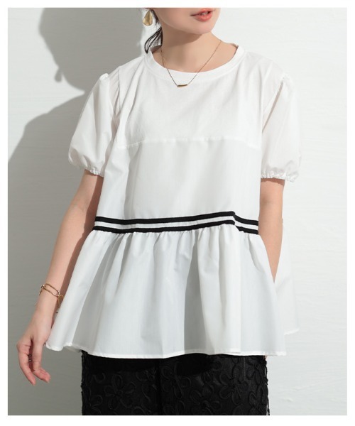 Sawa a la mode（サワアラモード）の「バルーン袖フレアプルオーバー（シャツ/ブラウス・レディース・ホワイト/ブラック・FREE）」の9枚目の写真