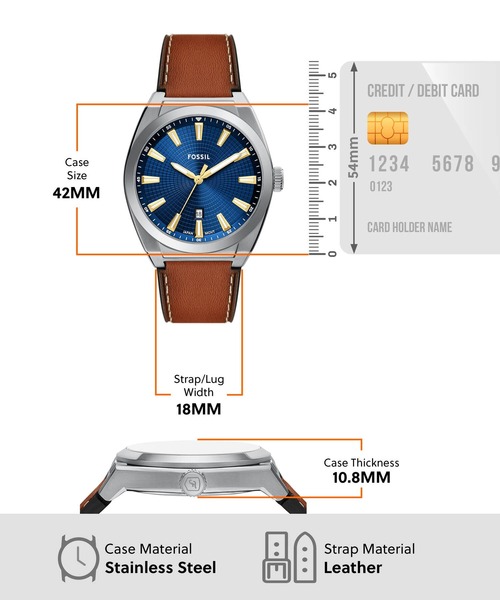 FOSSIL(フォッシル)の「フォッシル 腕時計 メンズ アナログ レザー FS6115(アナログ腕時計・メンズ・ブラウン・FREE)」の5枚目の写真