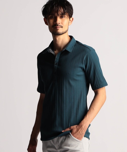 NICOLE CLUB FOR MEN(ニコルクラブフォーメン)の「【25モデルEC限定再販売】ランダムテレコショートレギュラーカラーポロシャツ(ポロシャツ・メンズ・ブルー系/ネイビー/ブラック/ホワイト・X-LARGE/LARGE/MEDIUM/XX-LARGE)」の4枚目の写真