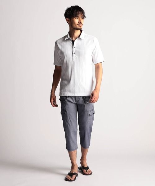 NICOLE CLUB FOR MEN(ニコルクラブフォーメン)の「【25モデルEC限定再販売】ランダムテレコショートレギュラーカラーポロシャツ(ポロシャツ・メンズ・ブルー系/ネイビー/ブラック/ホワイト・X-LARGE/LARGE/MEDIUM/XX-LARGE)」の5枚目の写真