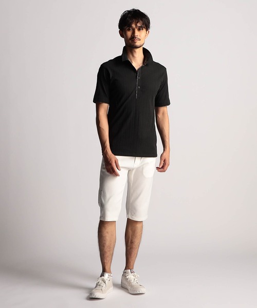 NICOLE CLUB FOR MEN(ニコルクラブフォーメン)の「【25モデルEC限定再販売】ランダムテレコショートレギュラーカラーポロシャツ(ポロシャツ・メンズ・ブルー系/ネイビー/ブラック/ホワイト・X-LARGE/LARGE/MEDIUM/XX-LARGE)」の6枚目の写真