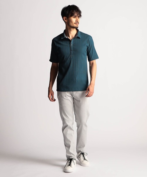 NICOLE CLUB FOR MEN(ニコルクラブフォーメン)の「【25モデルEC限定再販売】ランダムテレコショートレギュラーカラーポロシャツ(ポロシャツ・メンズ・ブルー系/ネイビー/ブラック/ホワイト・X-LARGE/LARGE/MEDIUM/XX-LARGE)」の7枚目の写真