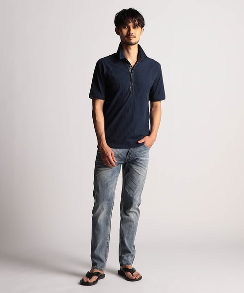 NICOLE CLUB FOR MEN(ニコルクラブフォーメン)の「【25モデルEC限定再販売】ランダムテレコショートレギュラーカラーポロシャツ(ポロシャツ・メンズ・ブルー系/ネイビー/ブラック/ホワイト・X-LARGE/LARGE/MEDIUM/XX-LARGE)」の8枚目の写真