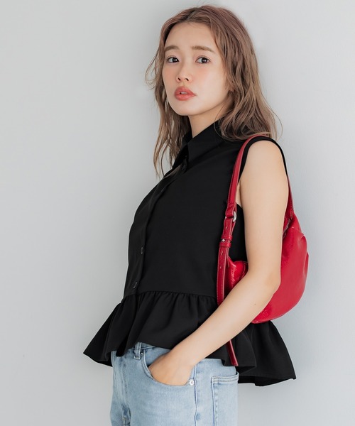 coca(coca)(コカ)の「ギャザー切替ノースリーブブラウス(シャツ/ブラウス・レディース・アイボリー/ブラック・L/M/S)」の8枚目の写真