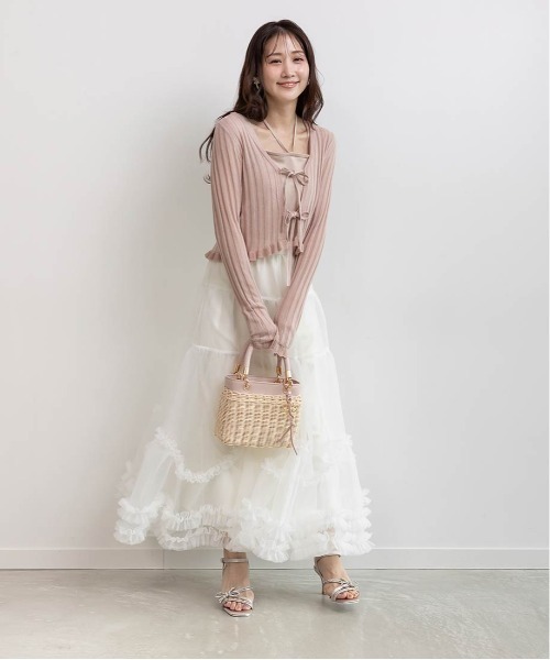 RANDA（ランダ）の「チュールフリルティアードスカート（スカート・レディース・ホワイト/ブラック/グレー・0/1）」の5枚目の写真