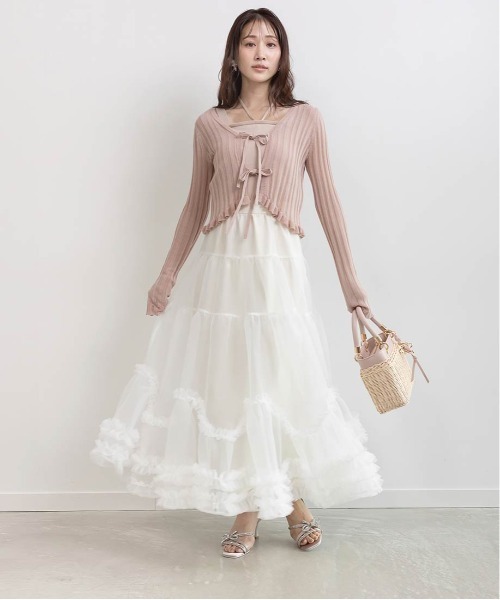 RANDA（ランダ）の「チュールフリルティアードスカート（スカート・レディース・ホワイト/ブラック/グレー・0/1）」の7枚目の写真