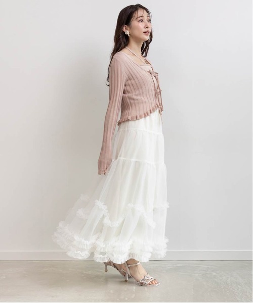 RANDA（ランダ）の「チュールフリルティアードスカート（スカート・レディース・ホワイト/ブラック/グレー・0/1）」の8枚目の写真