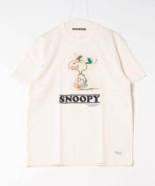 SNOOPY×OLD BETTY'S(スヌーピーカケルオールドベティーズ)の「スヌーピー【SNOOPY】organic cotton T-shirts(SNOOPY)(Tシャツ/カットソー・レディース・ブラック/オフホワイト/ダークネイビー・M/L/XL/XX-LARGE)」の2枚目の写真