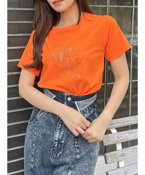 dazzlin(ダズリン)の「ロゴアートTシャツ(Tシャツ/カットソー・レディース・オフホワイト/グレー/ブラック/ピンク/オレンジ/グリーン/ブルー・FREE)」の7枚目の写真