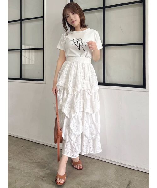 dazzlin(ダズリン)の「ロゴアートTシャツ(Tシャツ/カットソー・レディース・オフホワイト/グレー/ブラック/ピンク/オレンジ/グリーン/ブルー・FREE)」の21枚目の写真