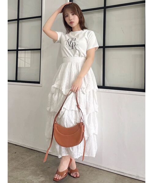 dazzlin(ダズリン)の「ロゴアートTシャツ(Tシャツ/カットソー・レディース・オフホワイト/グレー/ブラック/ピンク/オレンジ/グリーン/ブルー・FREE)」の22枚目の写真