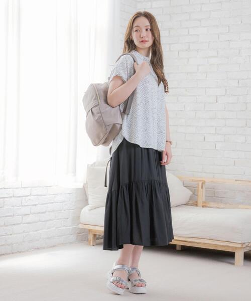 ITS'DEMO（イッツデモ）の「【接触冷感／手洗い可】ショルダータックブラウス（シャツ/ブラウス・レディース・ブラック系/ネイビー/ホワイト系3/レッド系1/サックスブルー・00）」の11枚目の写真