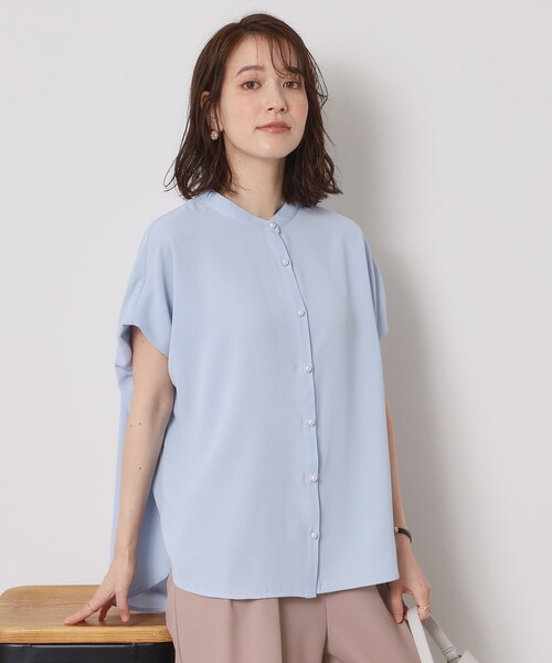 ITS'DEMO（イッツデモ）の「【接触冷感／手洗い可】ショルダータックブラウス（シャツ/ブラウス・レディース・ブラック系/ネイビー/ホワイト系3/レッド系1/サックスブルー・00）」の12枚目の写真