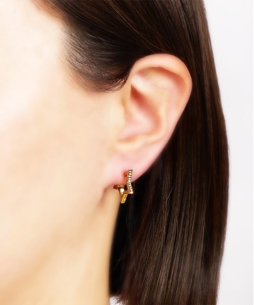 itam(アイタム)の「【itam】アイタム/ ステンレス スター フープピアス(ピアス(両耳用)・レディース・シルバー/ゴールド・FREE)」の3枚目の写真