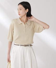 NANO universe（ナノユニバース）の「多機能強撚ポロニットトップス（ニット/セーター）」