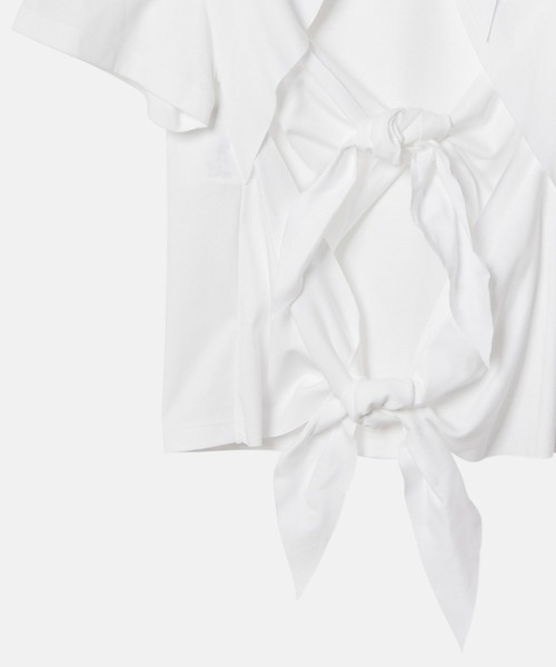 LE CIEL BLEU(ルシェルブルー)の「ボウタイバックTシャツ / Bow Tie Back T-Shirt(Tシャツ/カットソー・レディース・ブラック/ライトブルー/オフホワイト・36)」の7枚目の写真