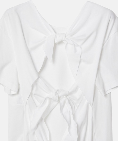 LE CIEL BLEU(ルシェルブルー)の「ボウタイバックTシャツ / Bow Tie Back T-Shirt(Tシャツ/カットソー・レディース・ブラック/ライトブルー/オフホワイト・36)」の6枚目の写真