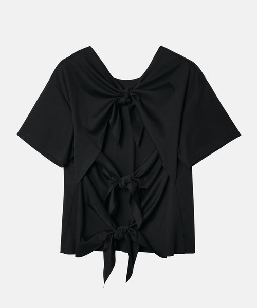 LE CIEL BLEU(ルシェルブルー)の「ボウタイバックTシャツ / Bow Tie Back T-Shirt(Tシャツ/カットソー・レディース・ブラック/ライトブルー/オフホワイト・36)」の8枚目の写真