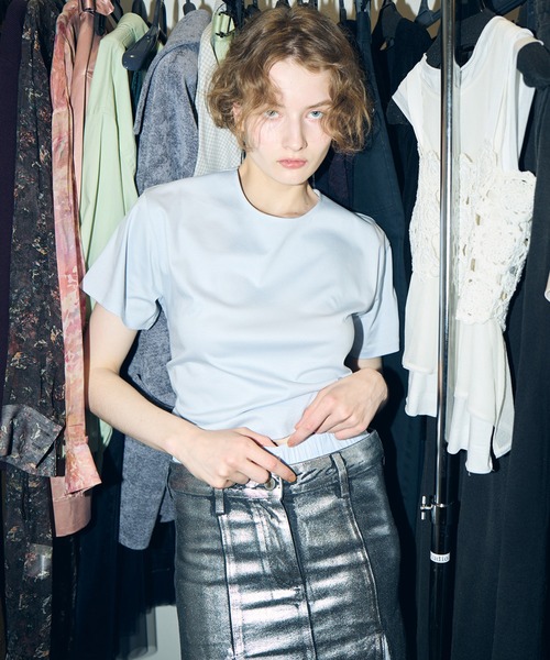 LE CIEL BLEU(ルシェルブルー)の「ボウタイバックTシャツ / Bow Tie Back T-Shirt(Tシャツ/カットソー・レディース・ブラック/ライトブルー/オフホワイト・36)」の12枚目の写真