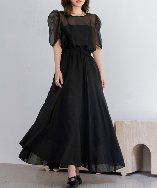 DAY CLOSET(デイ クローゼット)の「レディース 上品に肌を隠す。半袖シアーボリュームパワショルブラウス(シャツ/ブラウス・レディース・ホワイト系その他/ブラック系その他/ブラック/ホワイト・FREE)」の12枚目の写真