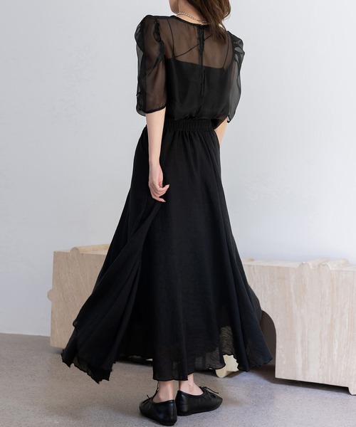 DAY CLOSET(デイ クローゼット)の「レディース 上品に肌を隠す。半袖シアーボリュームパワショルブラウス(シャツ/ブラウス・レディース・ホワイト系その他/ブラック系その他/ブラック/ホワイト・FREE)」の14枚目の写真