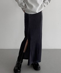 callautia（カラウティア）の「ファスナースリットIラインべロアスカート(薄手、裏地なし)（スカート）」