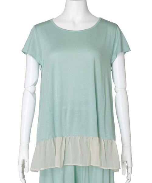 KID BLUE(キッドブルー)の「キッドブルー -25レーヨン天竺 -半袖トップス -KRBN374 -kidblue(Tシャツ/カットソー・レディース・ミント/ライトグレー/ピンク/ブルー・M)」の3枚目の写真