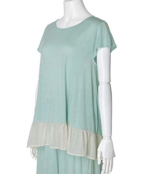 KID BLUE(キッドブルー)の「キッドブルー -25レーヨン天竺 -半袖トップス -KRBN374 -kidblue(Tシャツ/カットソー・レディース・ミント/ライトグレー/ピンク/ブルー・M)」の9枚目の写真